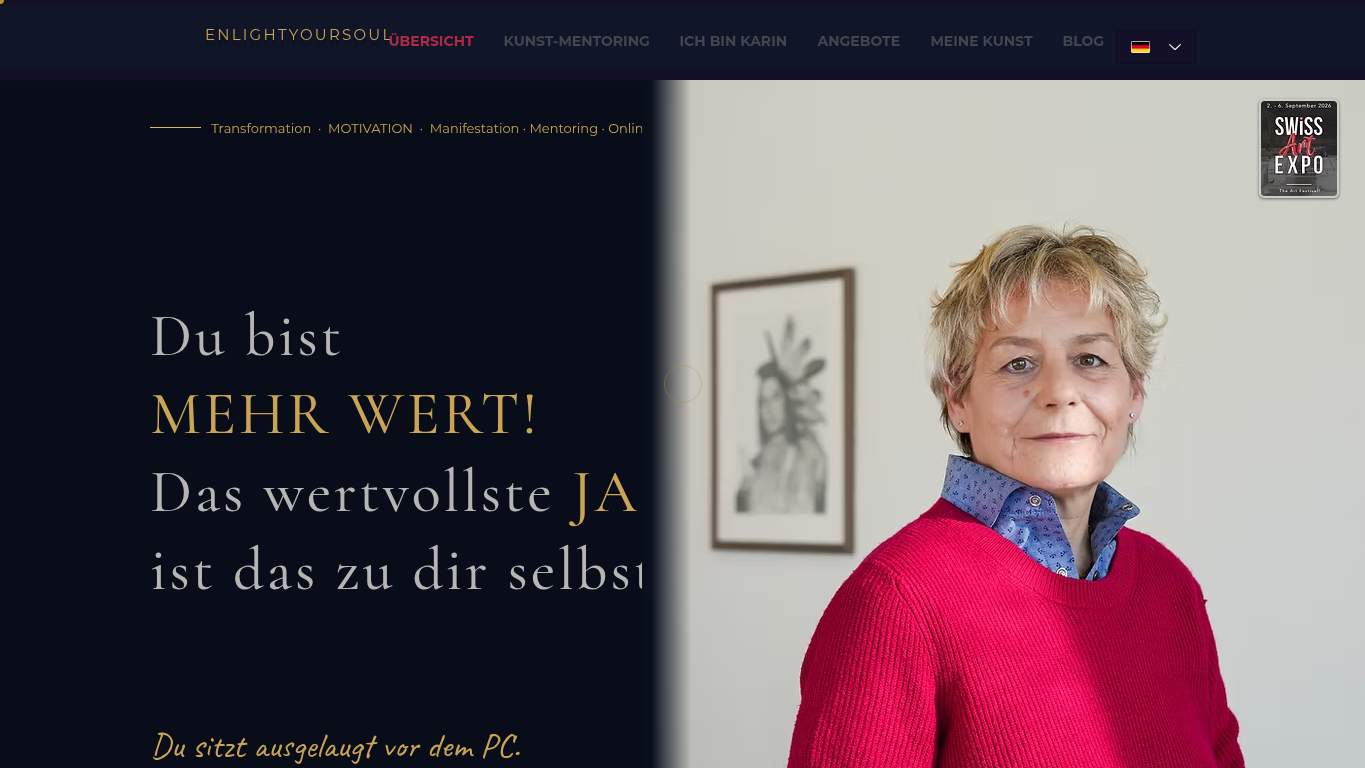 Screenshot of https://www.enlightyoursoul.ch/ Screenshot of https://www.enlightyoursoul.ch/