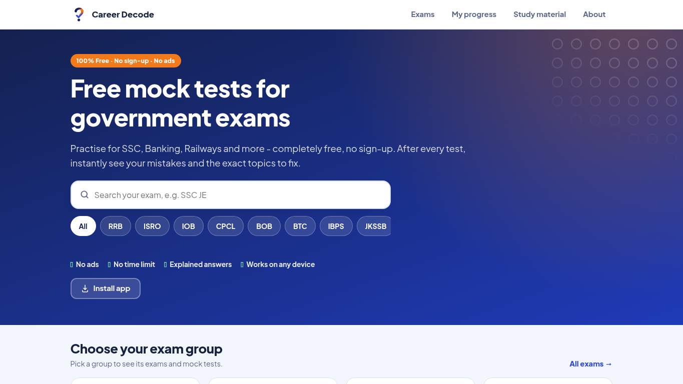 Screenshot of https://careerdecode.in/ Screenshot of https://careerdecode.in/