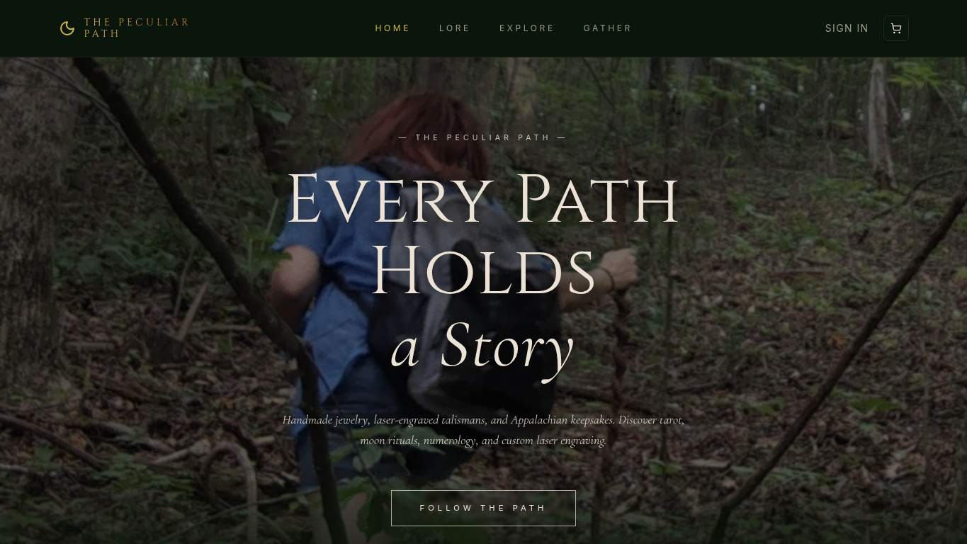 Screenshot of https://www.the-peculiar-path.com/ Screenshot of https://www.the-peculiar-path.com/