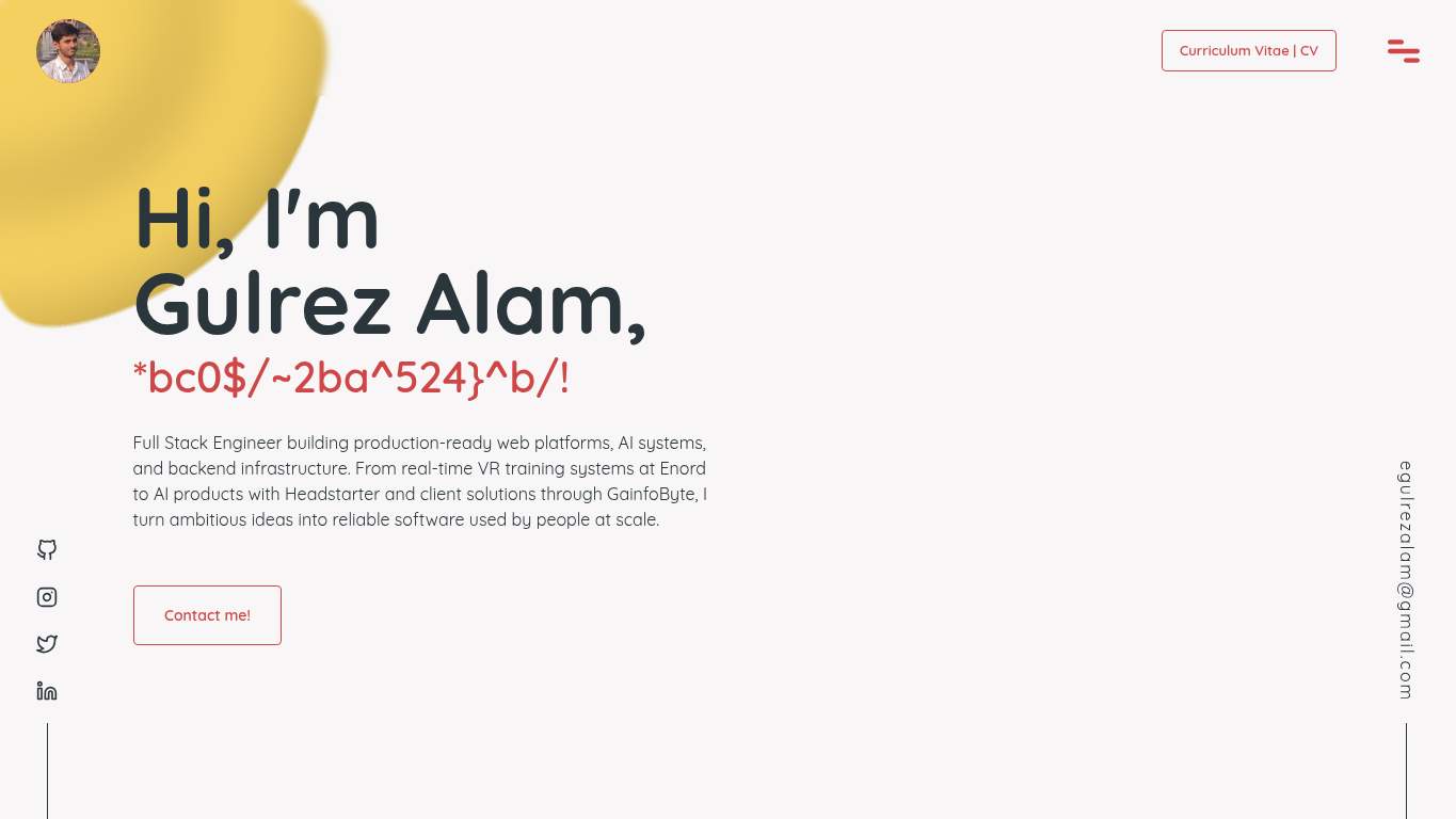 Screenshot of https://gulrez.nuravya.com/ Screenshot of https://gulrez.nuravya.com/