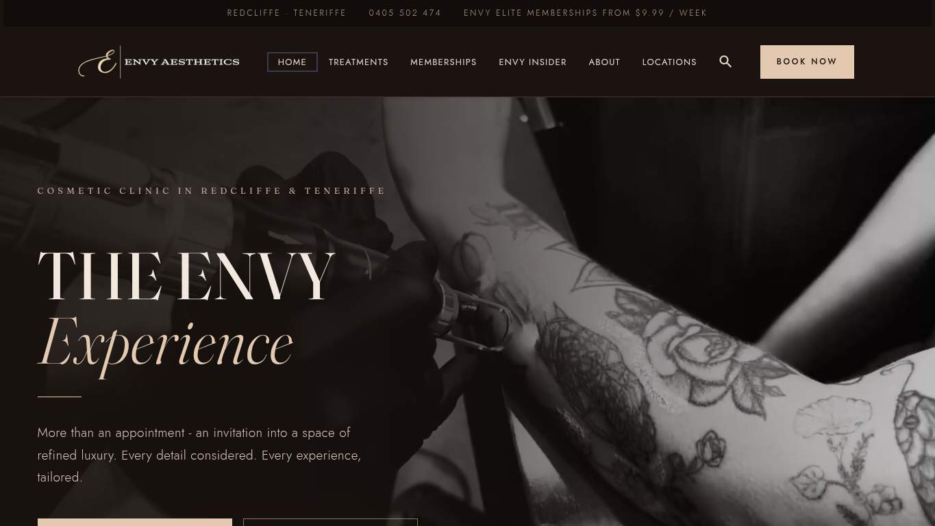 Screenshot of https://envyaesthetics.com.au/ Screenshot of https://envyaesthetics.com.au/