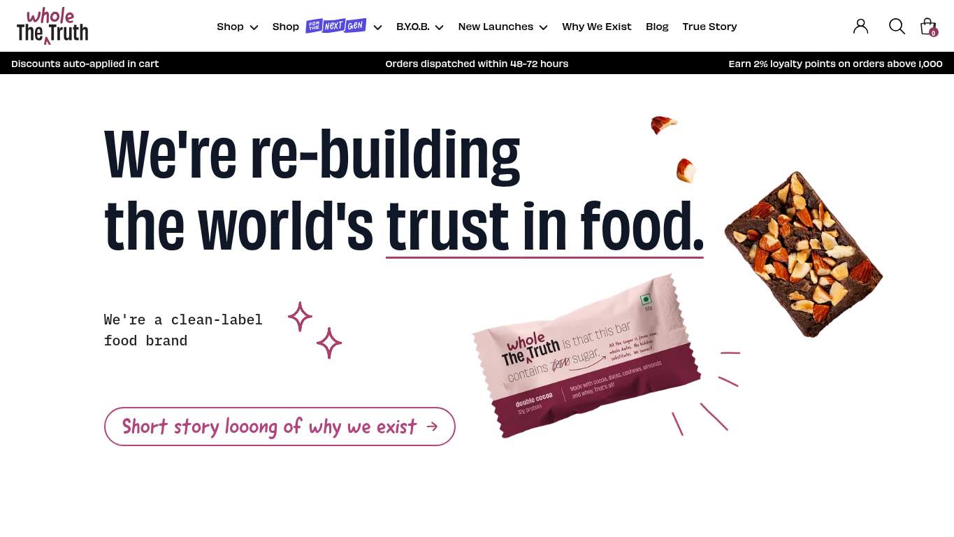 Screenshot of https://thewholetruthfoods.com/ Screenshot of https://thewholetruthfoods.com/