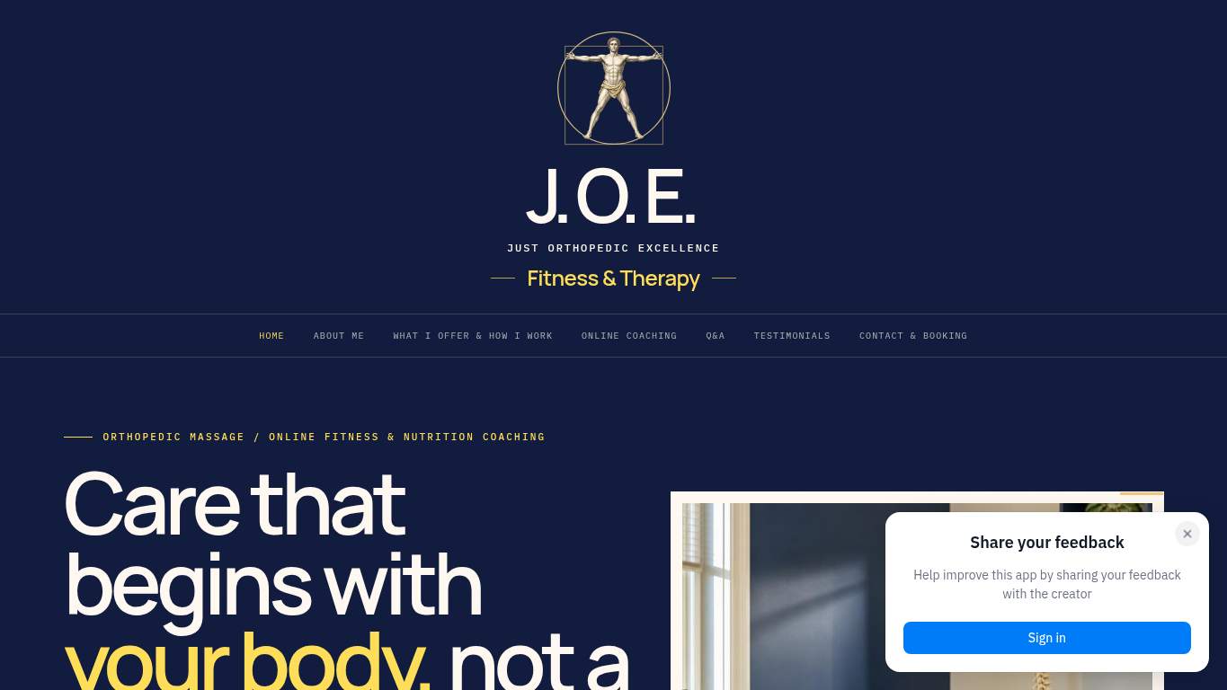 Screenshot of https://orthopedic-massage-and-coaching-website.replit.app/ Screenshot of https://orthopedic-massage-and-coaching-website.replit.app/