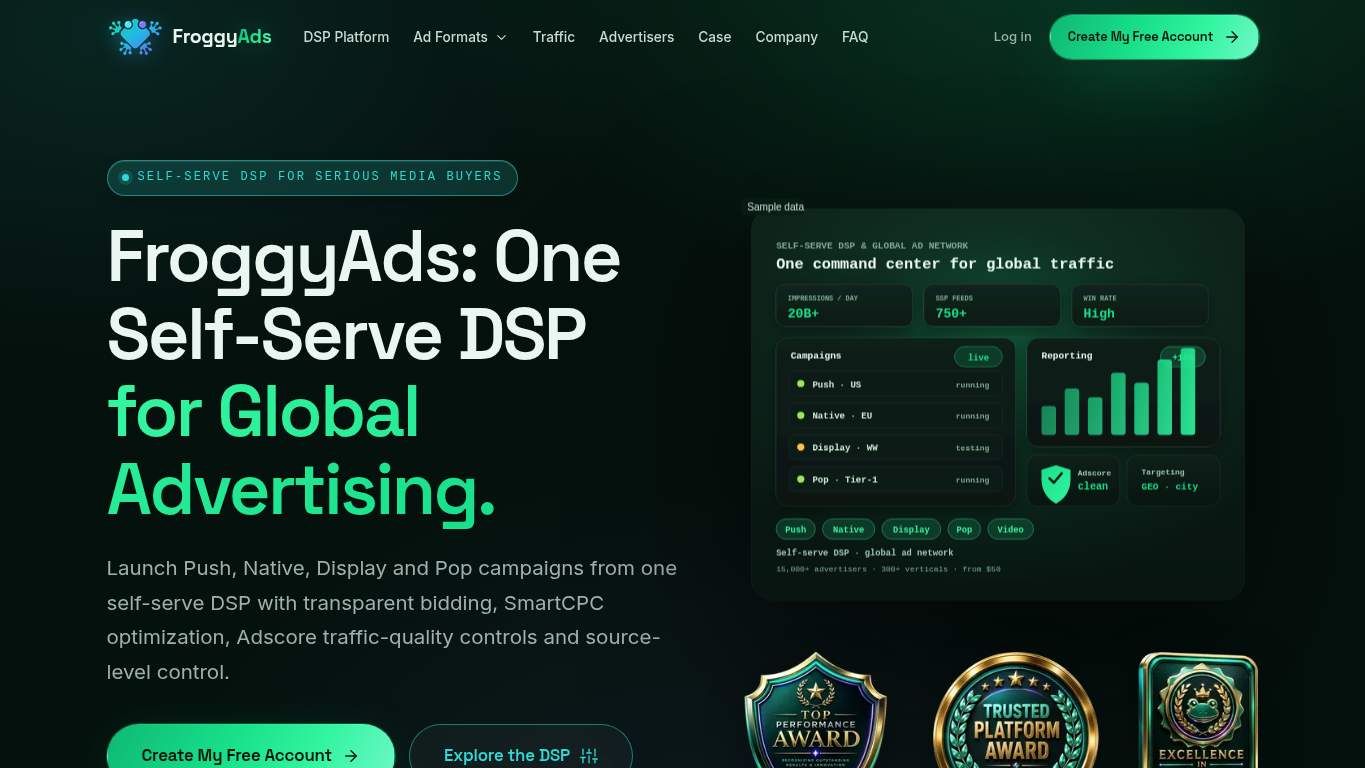 Screenshot of https://froggyads.com/ Screenshot of https://froggyads.com/