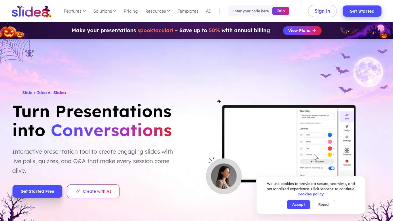 Screenshot of https://slidea.com/ Screenshot of https://slidea.com/