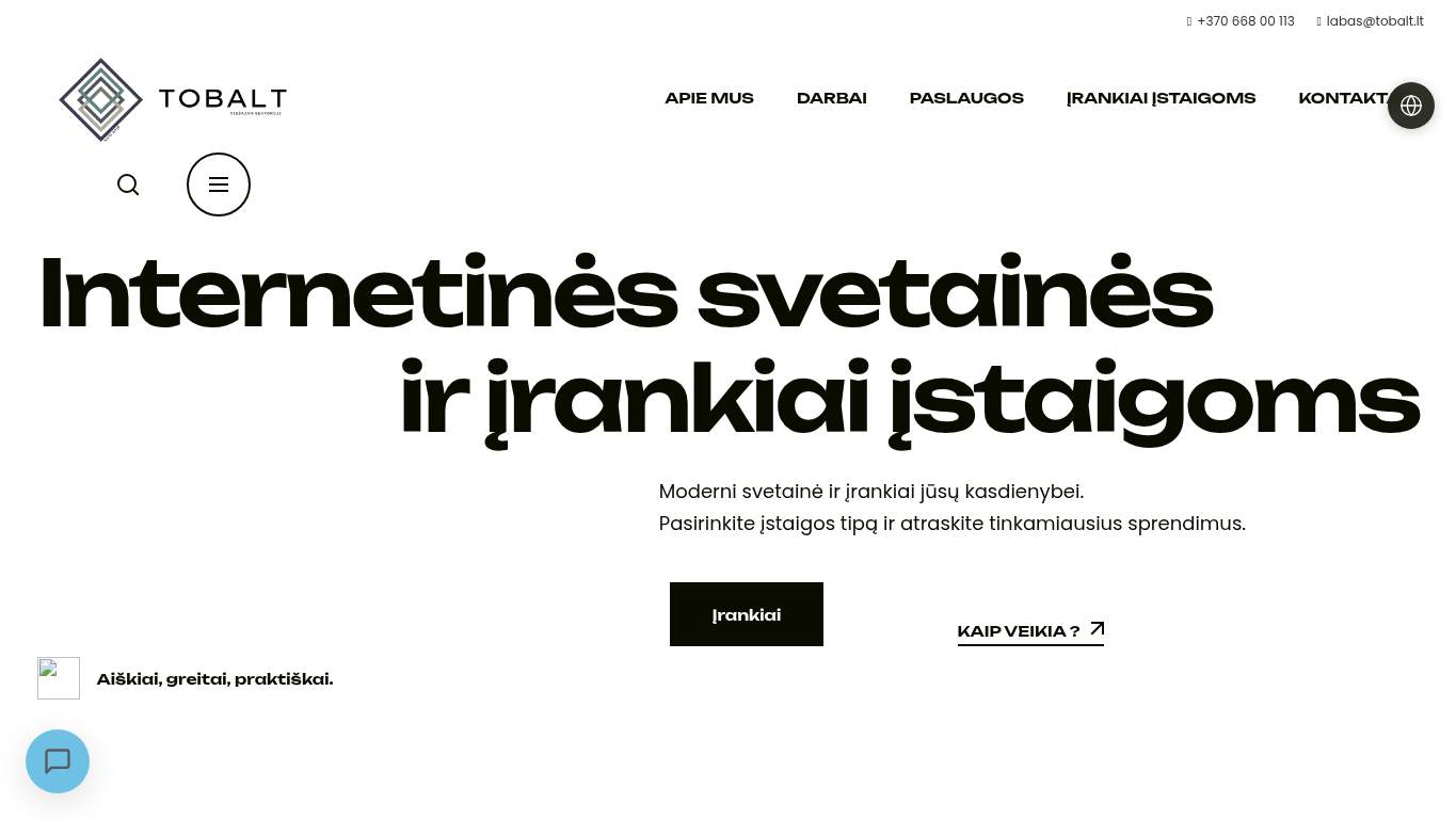 Screenshot of https://tobalt.lt/ Screenshot of https://tobalt.lt/