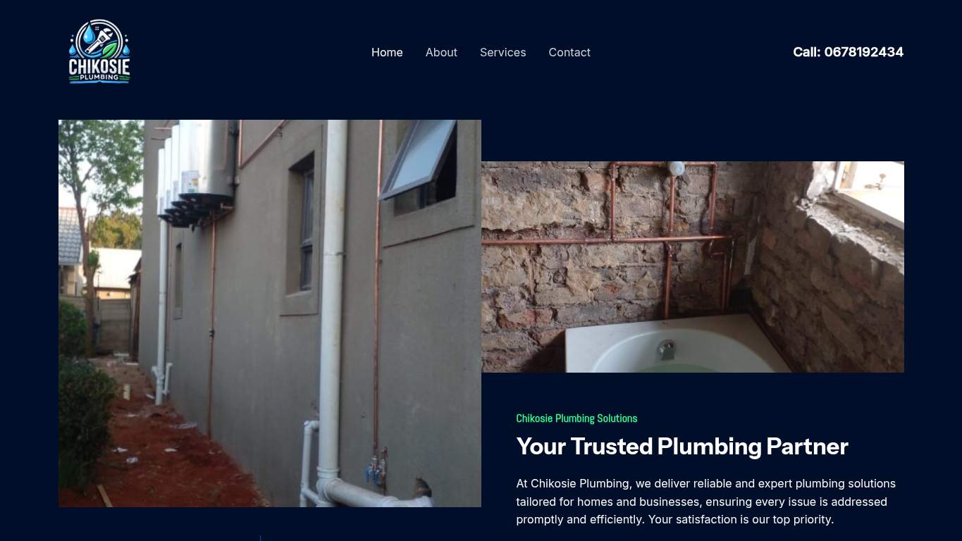 Screenshot of https://www.chikosieplumbing.co.za/ Screenshot of https://www.chikosieplumbing.co.za/