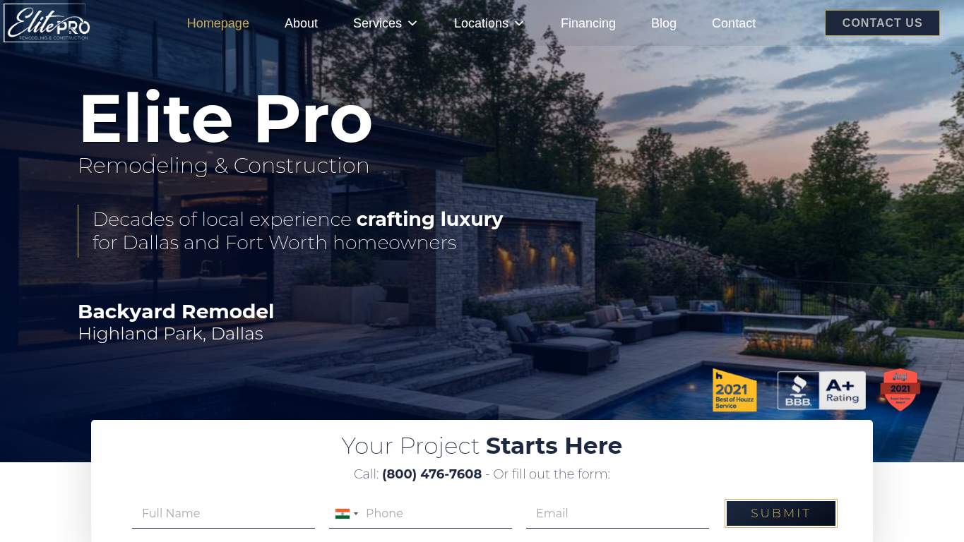 Screenshot of https://eliteproremodeling.com/ Screenshot of https://eliteproremodeling.com/
