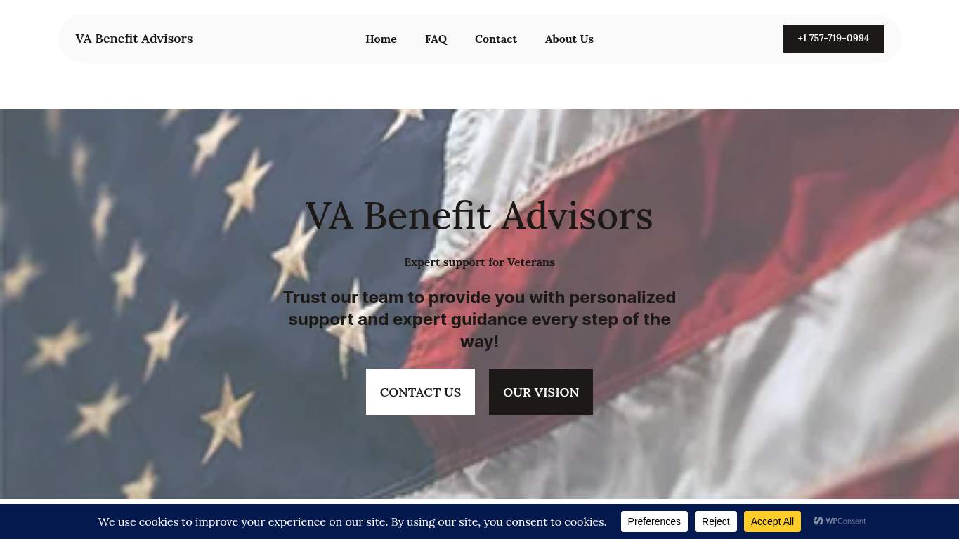 Screenshot of https://vabenefitadvisors.com/ Screenshot of https://vabenefitadvisors.com/