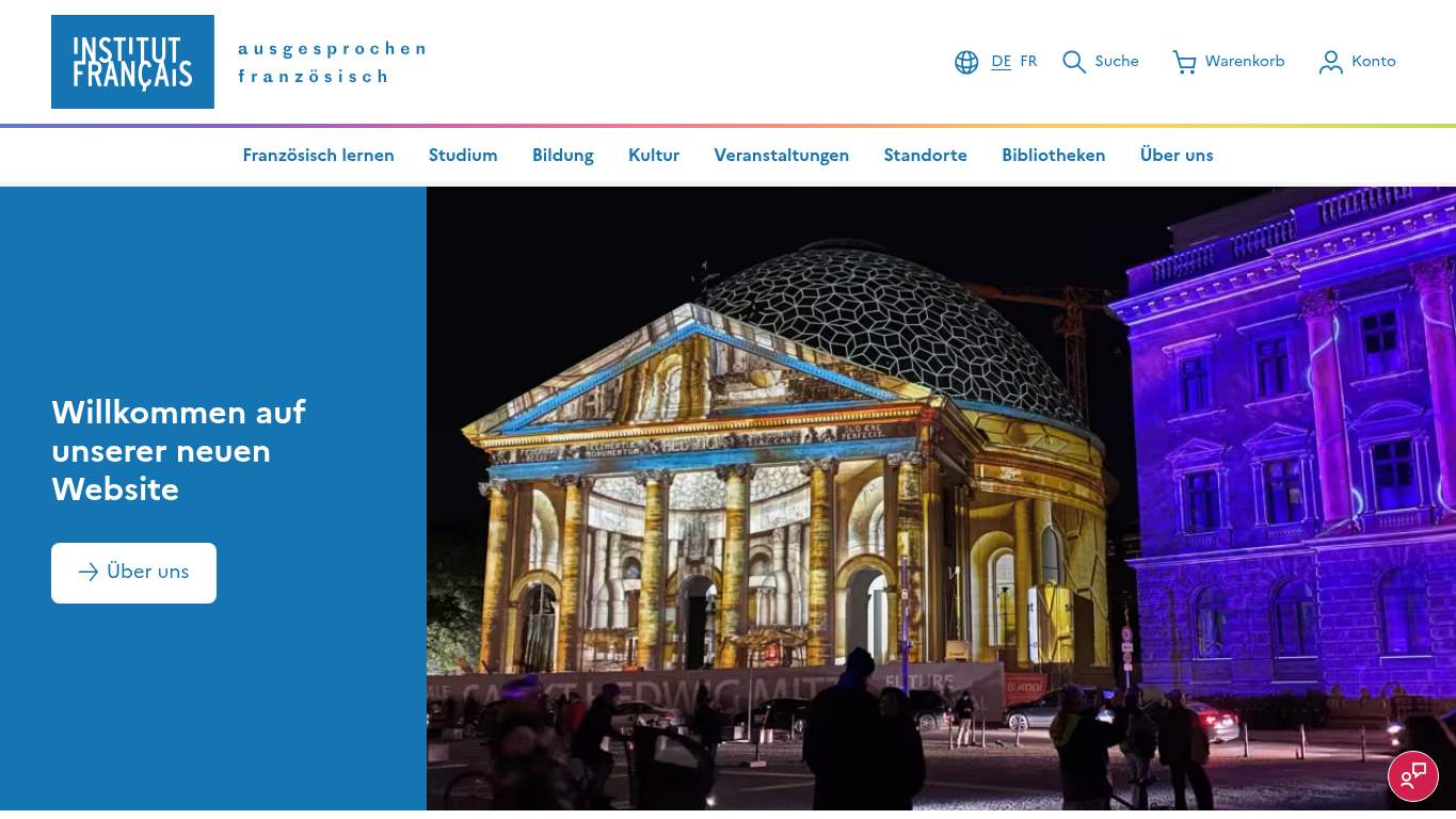Screenshot of https://www.institutfrancais.de/de Screenshot of https://www.institutfrancais.de/de