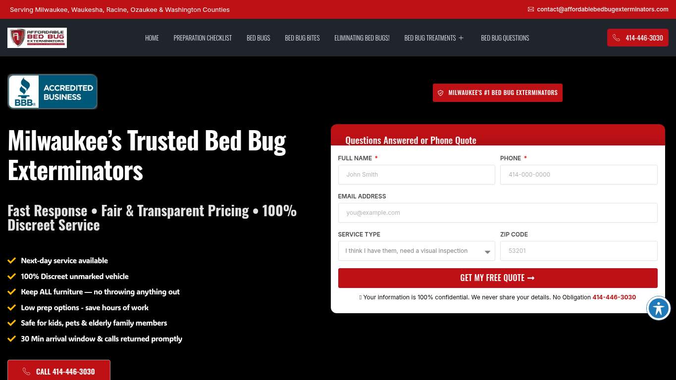 Screenshot of https://affordablebedbugexterminators.com/ Screenshot of https://affordablebedbugexterminators.com/
