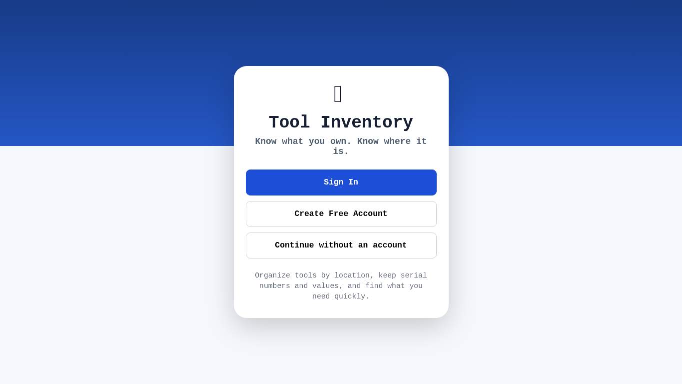 Screenshot of https://toolinventory.ca/ Screenshot of https://toolinventory.ca/