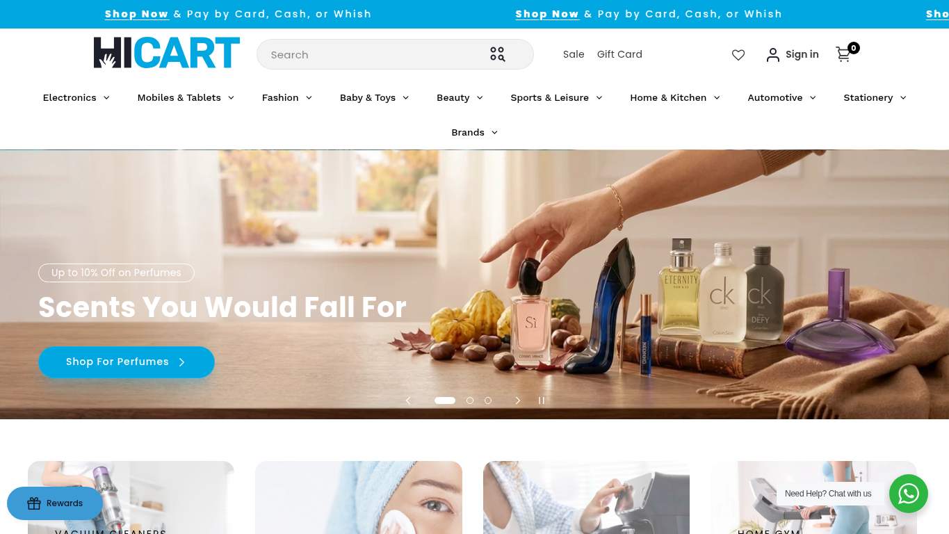 Screenshot of https://www.hicart.com/ Screenshot of https://www.hicart.com/