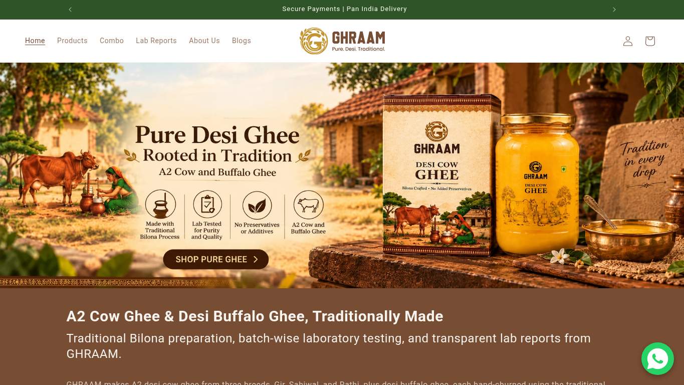 Screenshot of https://ghraam.in/ Screenshot of https://ghraam.in/