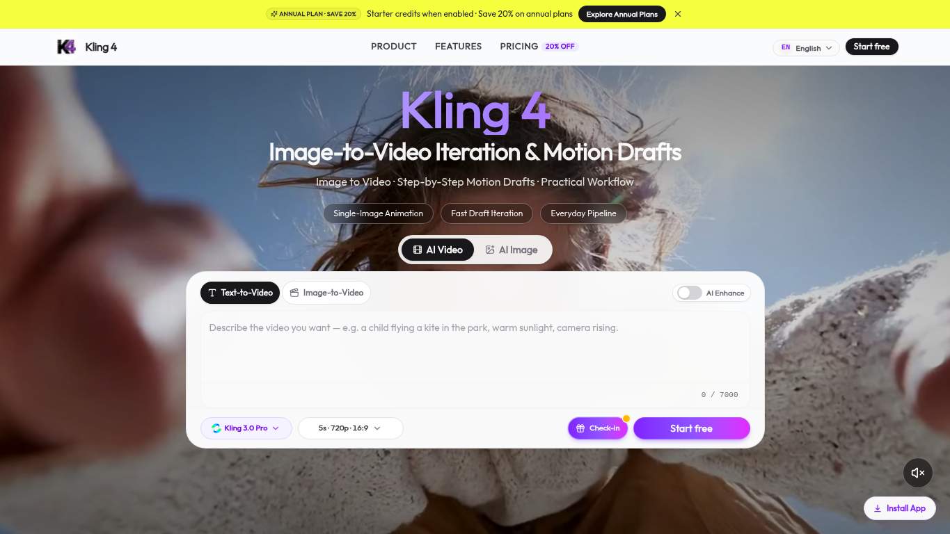 Screenshot of https://kling4ai.app/ Screenshot of https://kling4ai.app/