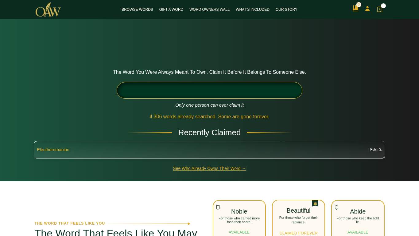 Screenshot of https://ownaword.com/ Screenshot of https://ownaword.com/