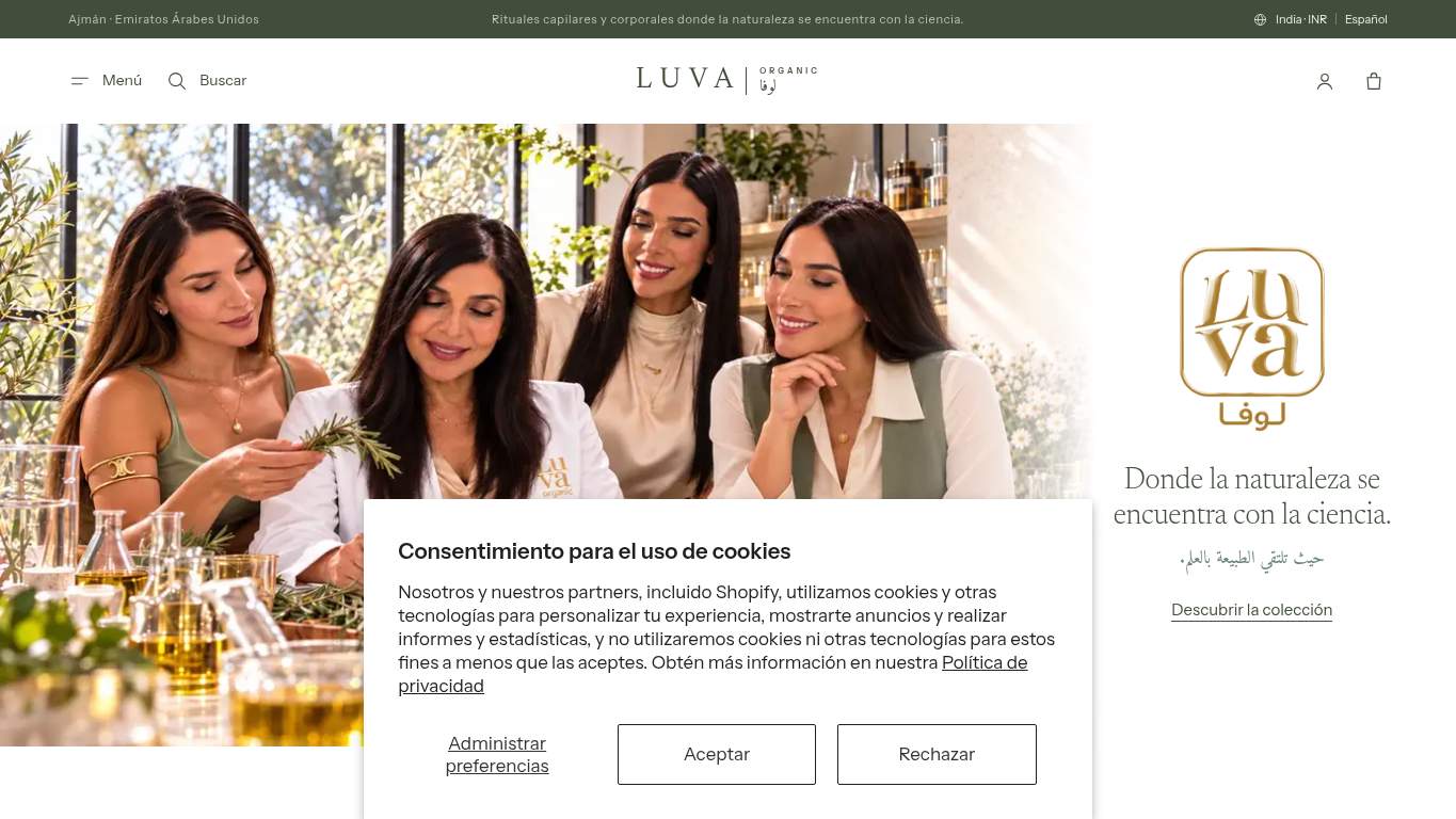 Screenshot of https://luvaorganic.com/es Screenshot of https://luvaorganic.com/es