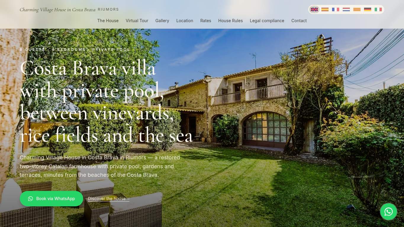 Screenshot of https://charmingvillagehousecostabrava.com/ Screenshot of https://charmingvillagehousecostabrava.com/