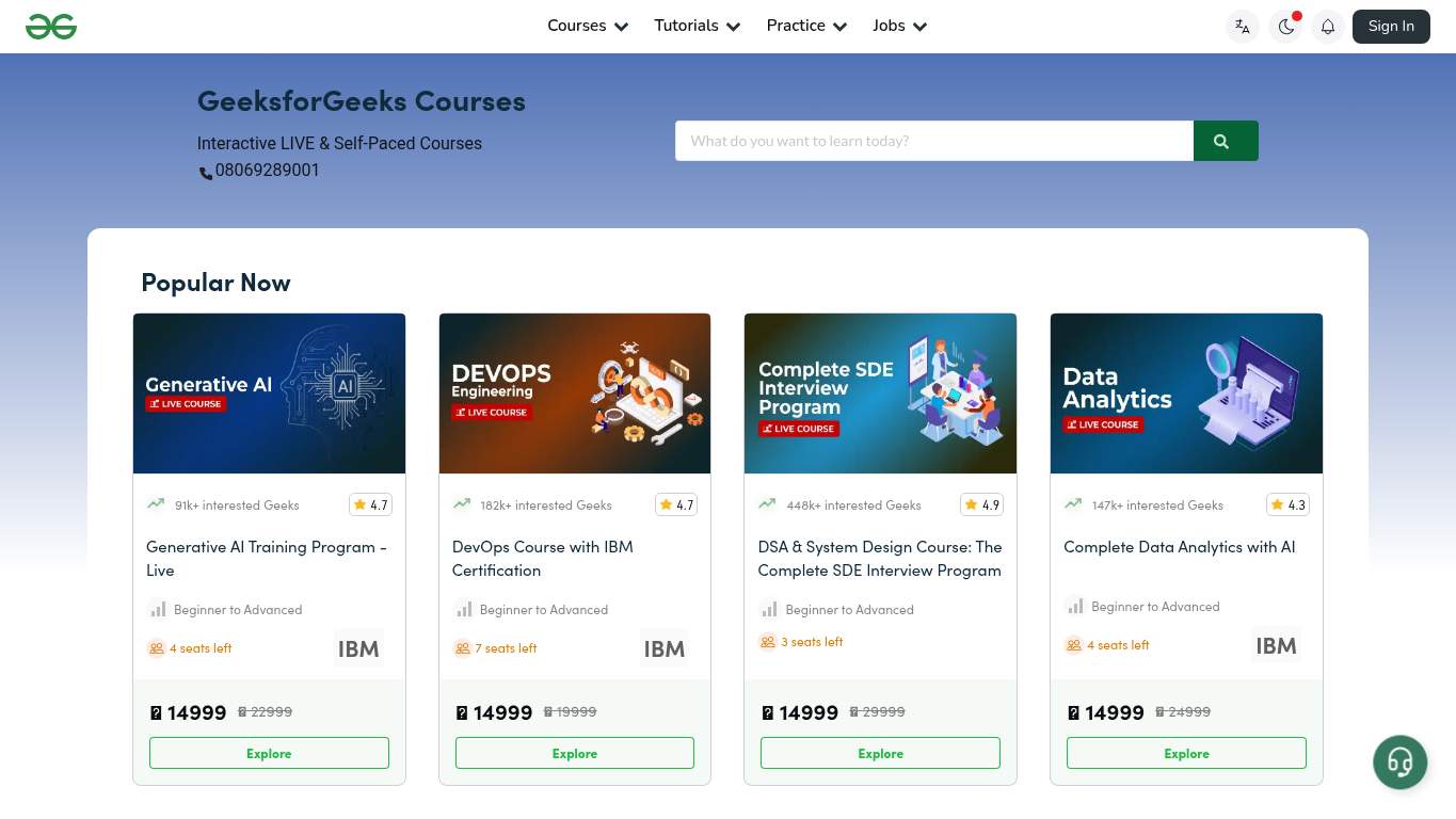 Screenshot of https://www.geeksforgeeks.org/courses?source=google&medium=cpc&device=c&keyword=geeksforgeeks&matchtype=b&campaignid=20039445781&adgroup=147845288105 Screenshot of https://www.geeksforgeeks.org/courses?source=google&medium=cpc&device=c&keyword=geeksforgeeks&matchtype=b&campaignid=20039445781&adgroup=147845288105