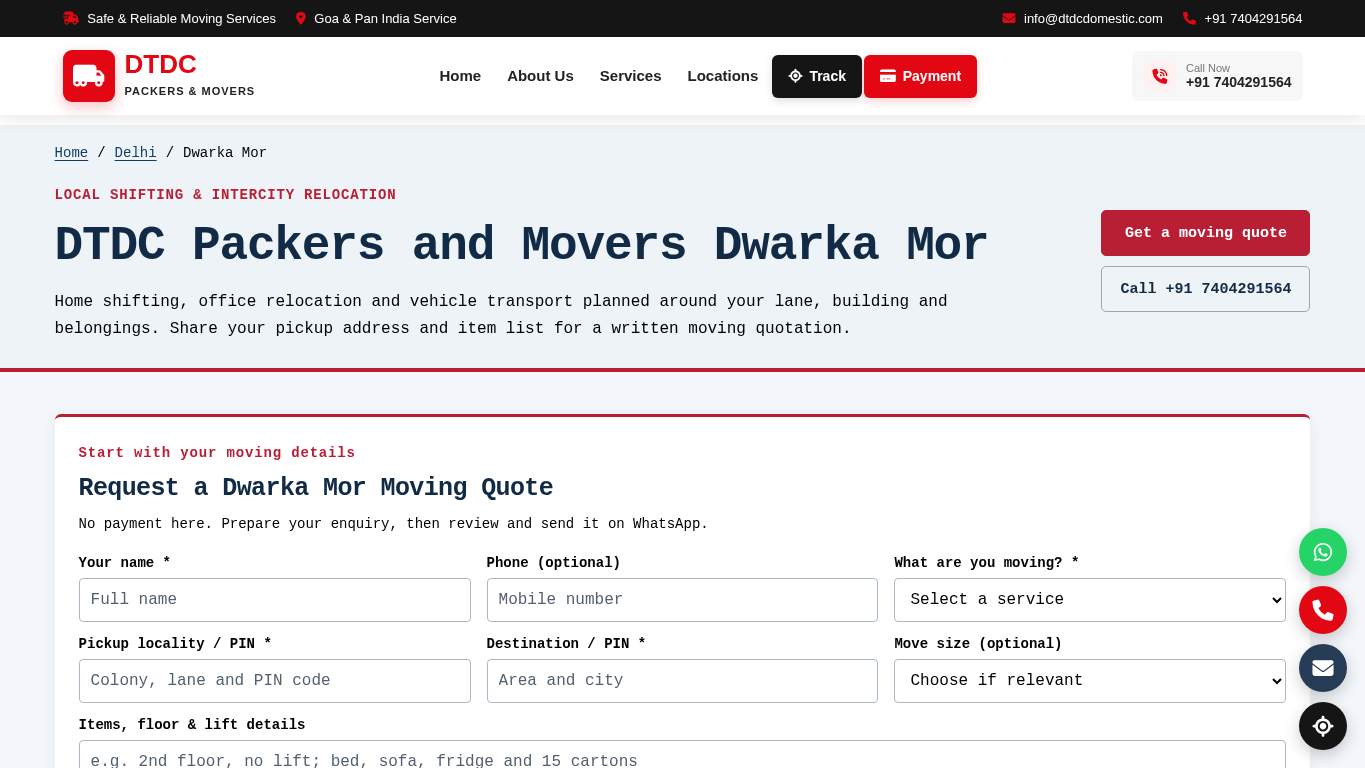 Screenshot of https://www.dtdcdomestic.com/packers-and-movers-dwarka-mor/ Screenshot of https://www.dtdcdomestic.com/packers-and-movers-dwarka-mor/