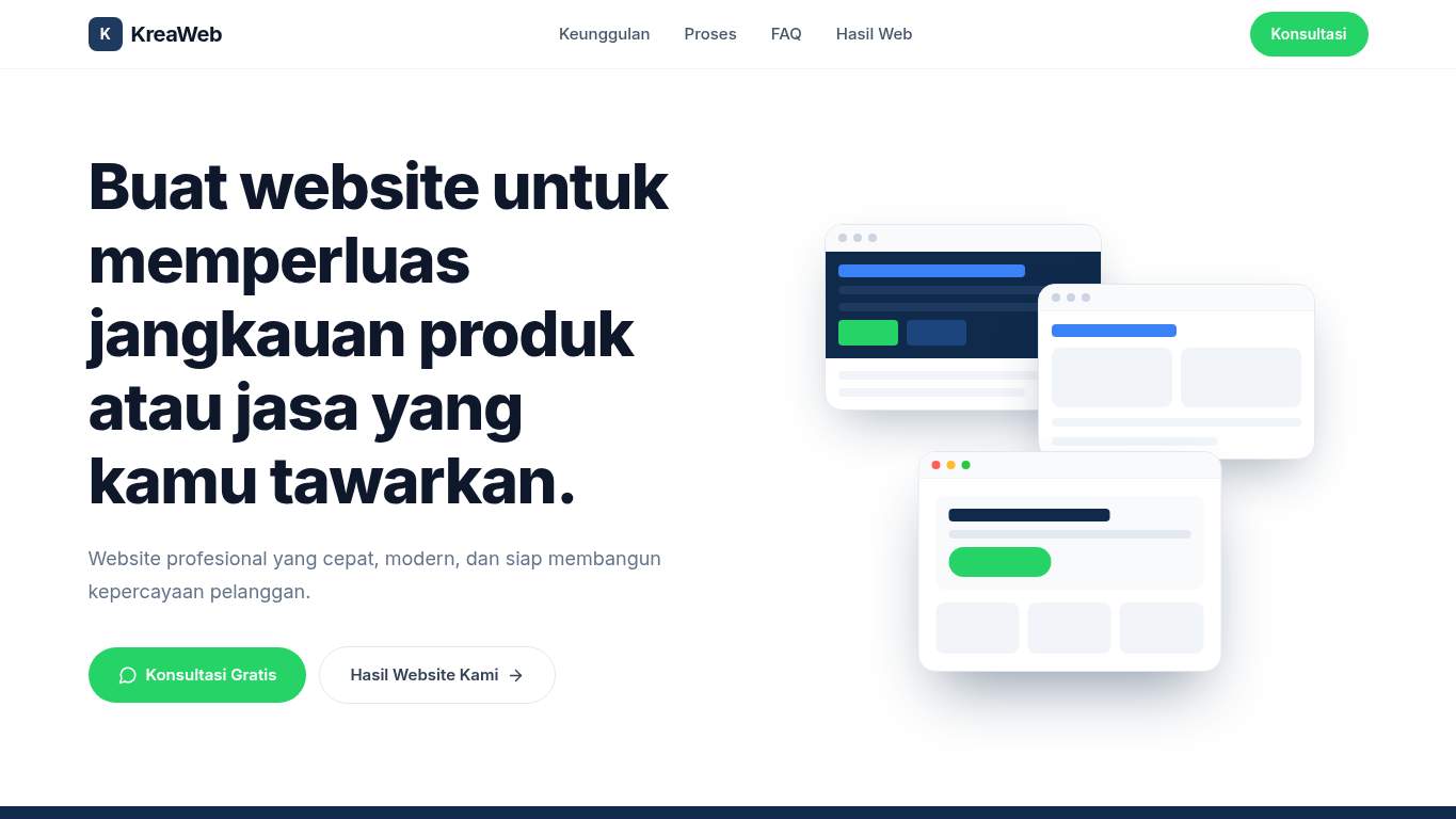Screenshot of https://kreaweb.id/ Screenshot of https://kreaweb.id/