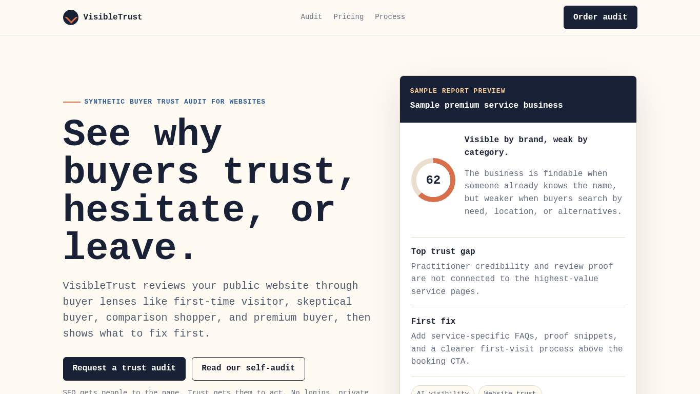 Screenshot of https://getvisibletrust.com/ Screenshot of https://getvisibletrust.com/