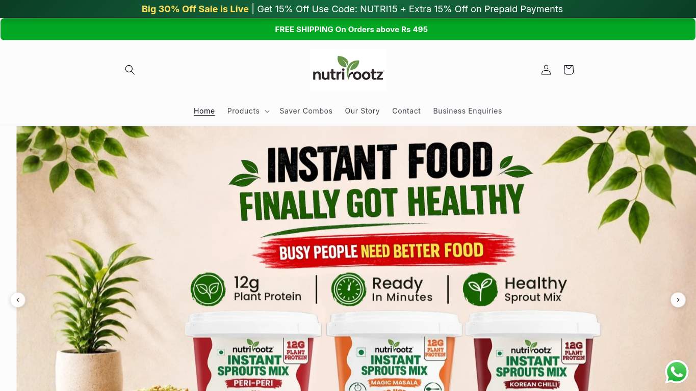 Screenshot of https://www.nutrirootz.in/ Screenshot of https://www.nutrirootz.in/