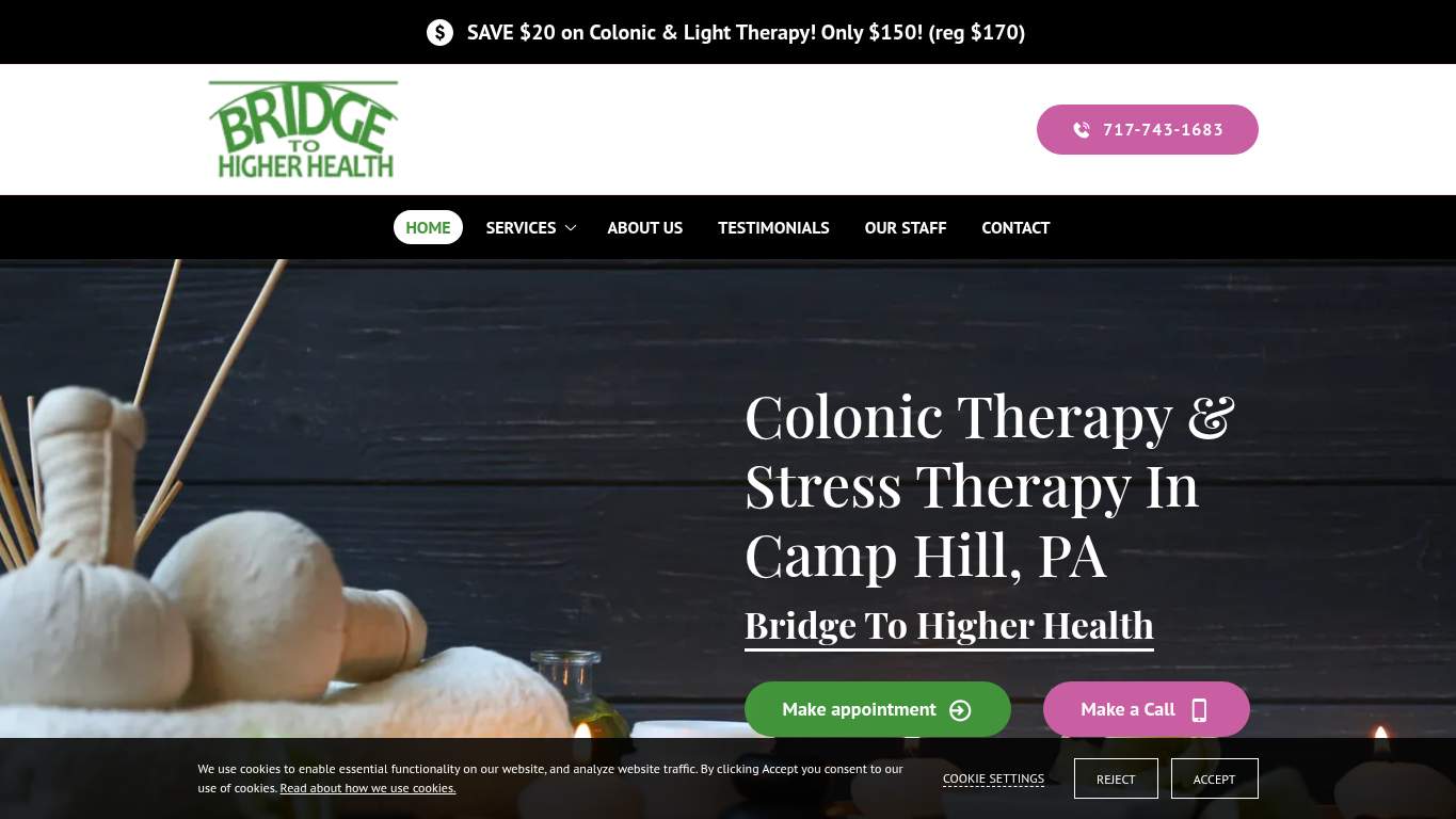Screenshot of https://bridgetohigherhealth.com/ Screenshot of https://bridgetohigherhealth.com/