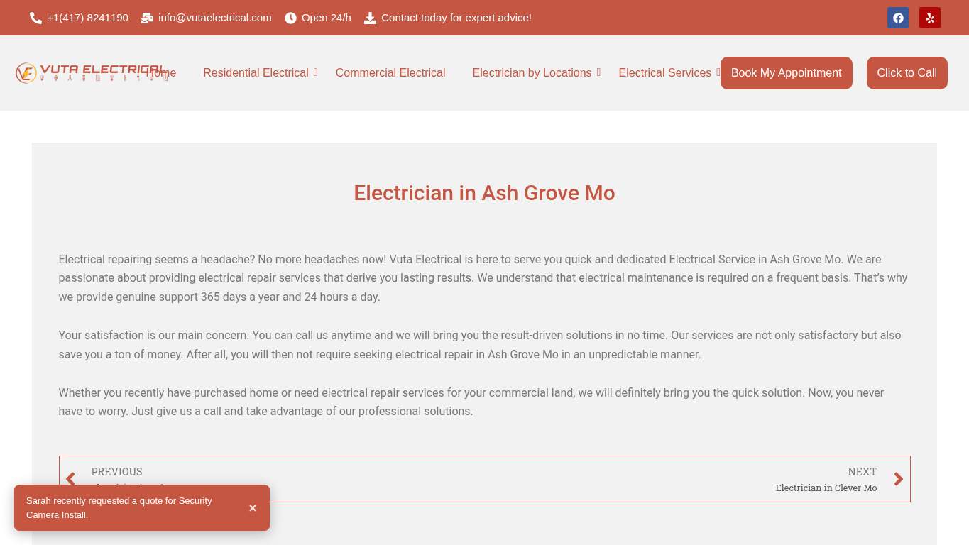 Screenshot of https://www.vutaelectrical.com/electrician-in-ash-grove-mo/ Screenshot of https://www.vutaelectrical.com/electrician-in-ash-grove-mo/