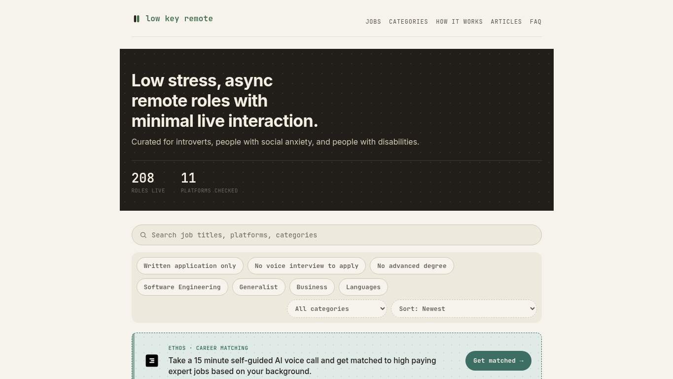 Screenshot of https://lowkeyremote.com/ Screenshot of https://lowkeyremote.com/