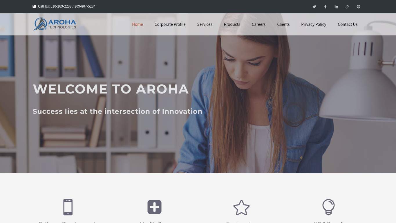 Screenshot of https://www.arohatechnologies.com/ Screenshot of https://www.arohatechnologies.com/