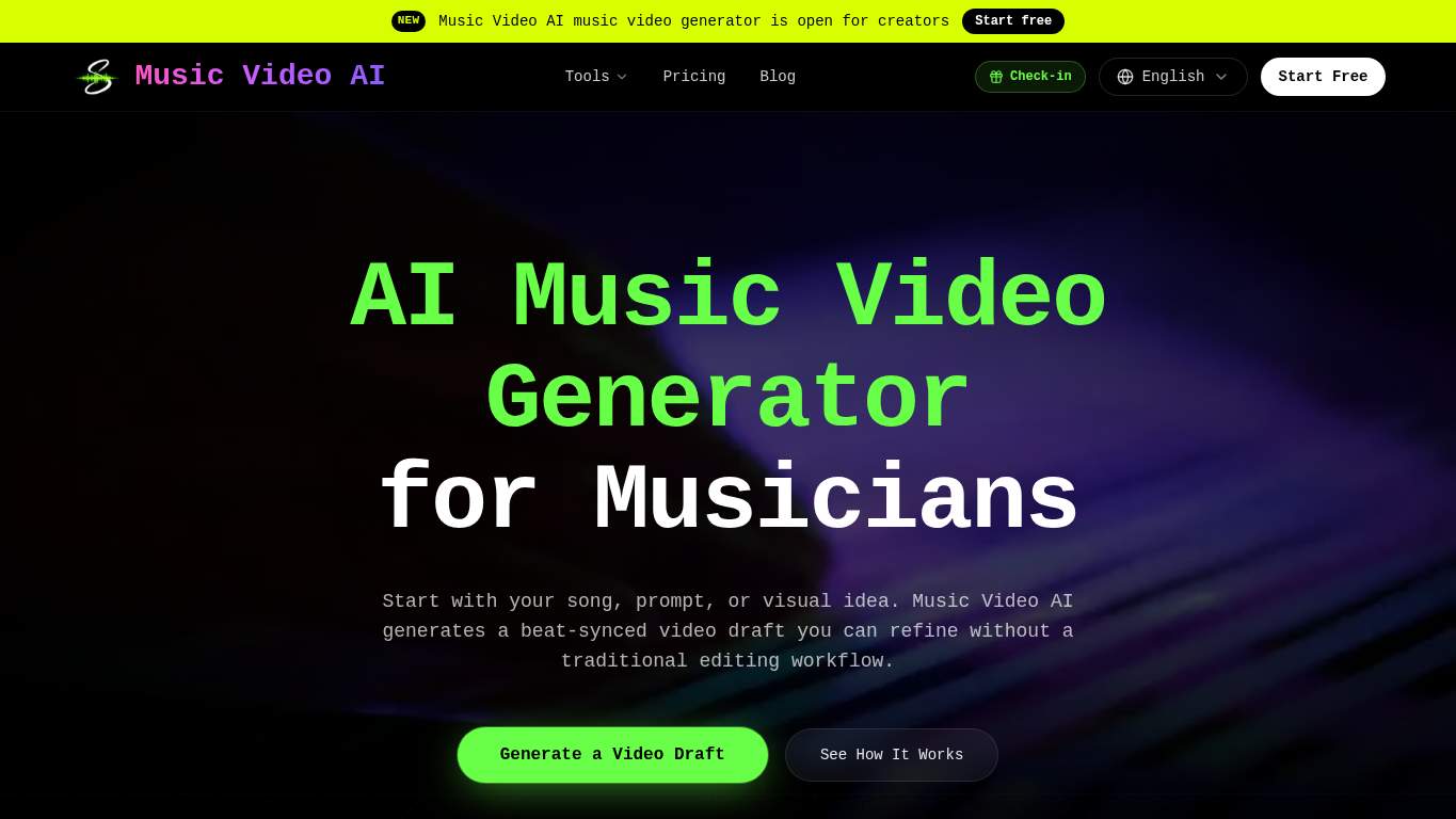 Screenshot of https://musicvideoai.pro/ Screenshot of https://musicvideoai.pro/