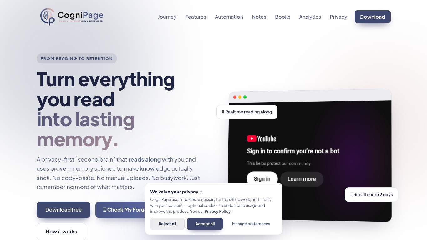 Screenshot of https://cognipage.io/ Screenshot of https://cognipage.io/