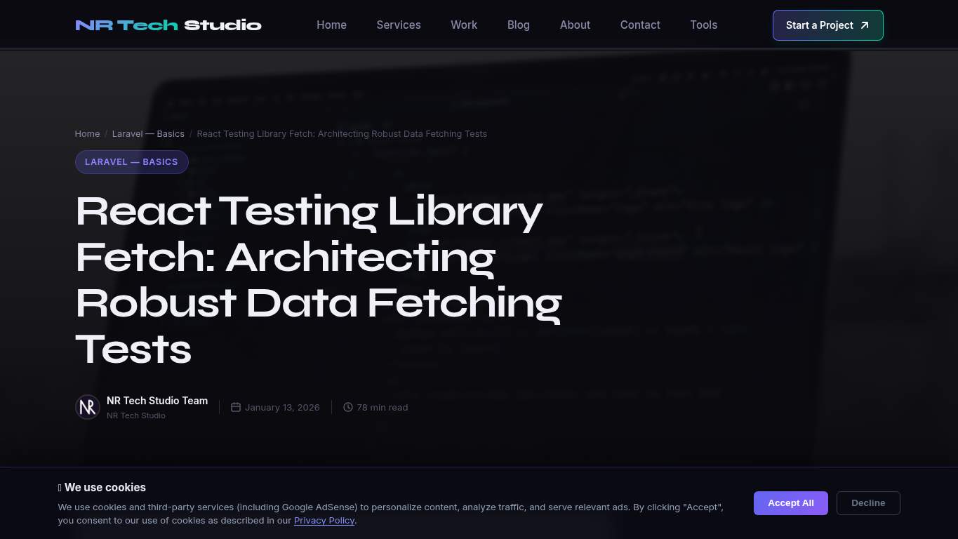 Screenshot of https://nrtechstudio.com/react-testing-library-fetch/ Screenshot of https://nrtechstudio.com/react-testing-library-fetch/