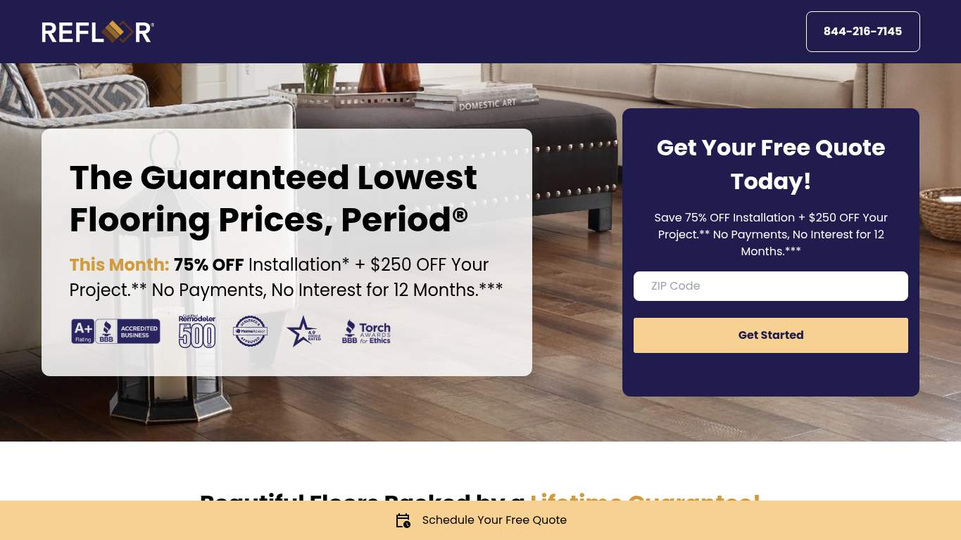 Screenshot of https://promo.refloor.com/promotion/ Screenshot of https://promo.refloor.com/promotion/