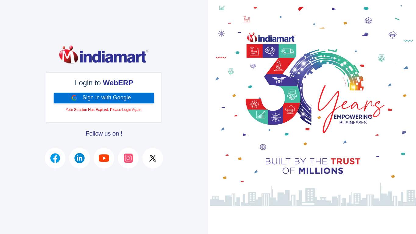 Screenshot of https://weberp.intermesh.net/login.aspx?msg=2 Screenshot of https://weberp.intermesh.net/login.aspx?msg=2
