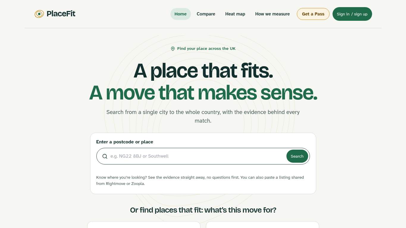 Screenshot of https://placefitapp.com/ Screenshot of https://placefitapp.com/