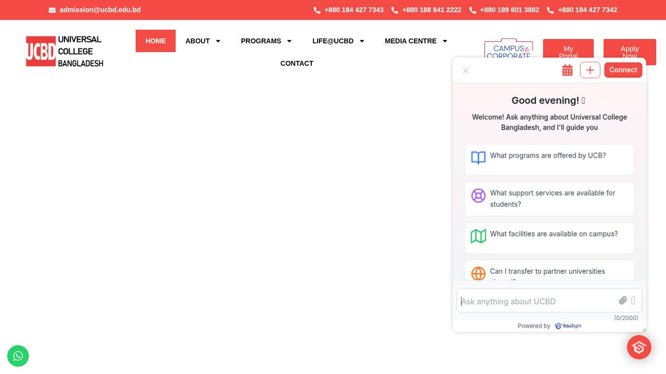 Screenshot of https://ucbd.edu.bd/ Screenshot of https://ucbd.edu.bd/